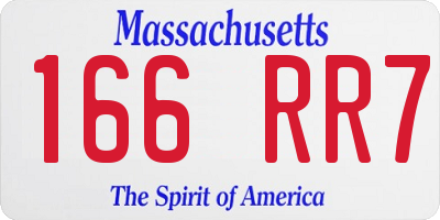 MA license plate 166RR7