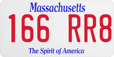 MA license plate 166RR8