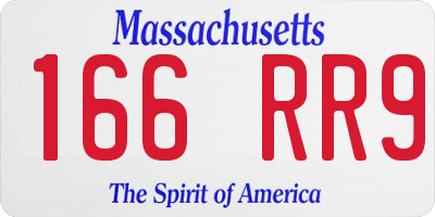 MA license plate 166RR9