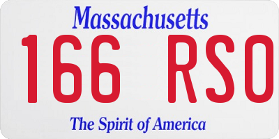 MA license plate 166RS0