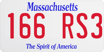 MA license plate 166RS3