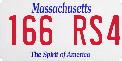MA license plate 166RS4