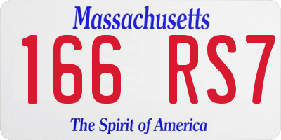 MA license plate 166RS7