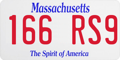 MA license plate 166RS9