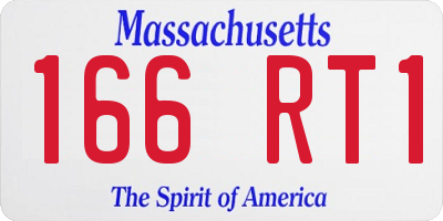 MA license plate 166RT1