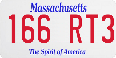 MA license plate 166RT3