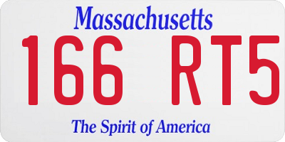 MA license plate 166RT5