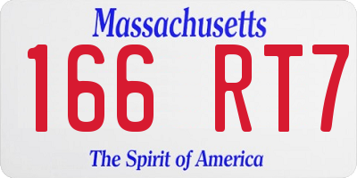 MA license plate 166RT7