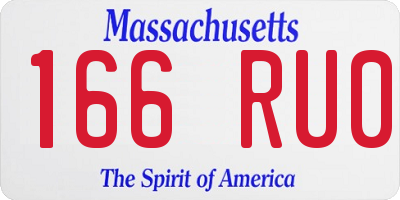 MA license plate 166RU0