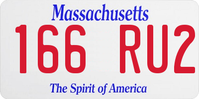 MA license plate 166RU2