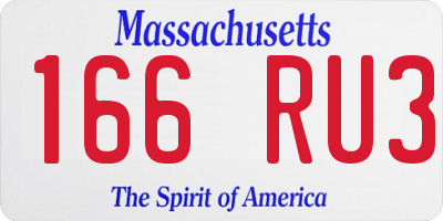 MA license plate 166RU3