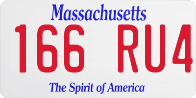 MA license plate 166RU4