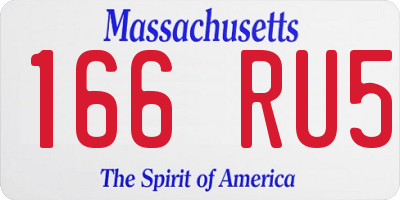 MA license plate 166RU5