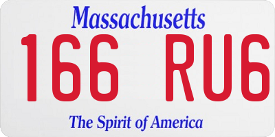 MA license plate 166RU6