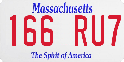 MA license plate 166RU7
