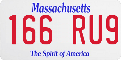MA license plate 166RU9