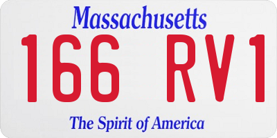 MA license plate 166RV1