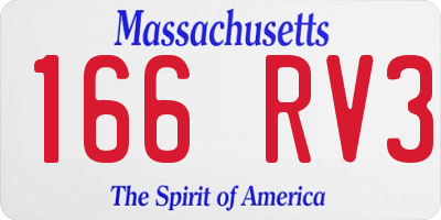 MA license plate 166RV3