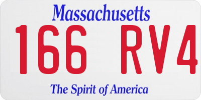 MA license plate 166RV4
