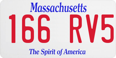 MA license plate 166RV5