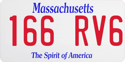 MA license plate 166RV6