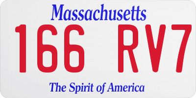 MA license plate 166RV7