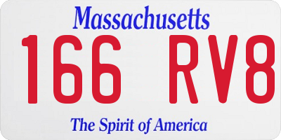 MA license plate 166RV8