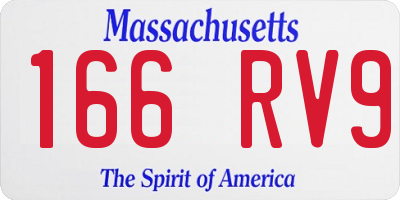 MA license plate 166RV9