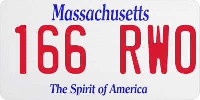 MA license plate 166RW0