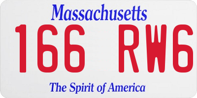 MA license plate 166RW6