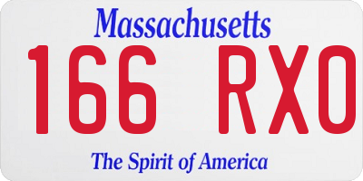 MA license plate 166RX0