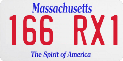MA license plate 166RX1