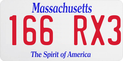 MA license plate 166RX3