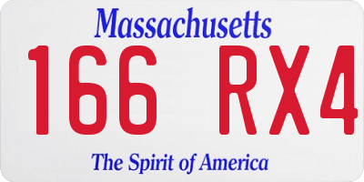 MA license plate 166RX4
