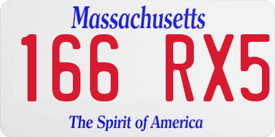 MA license plate 166RX5