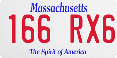 MA license plate 166RX6