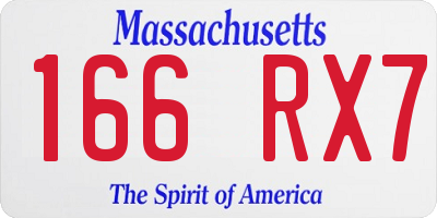 MA license plate 166RX7