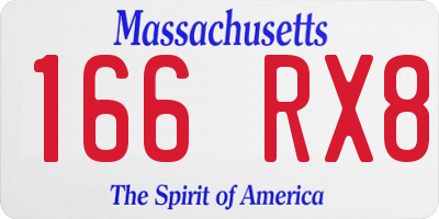 MA license plate 166RX8