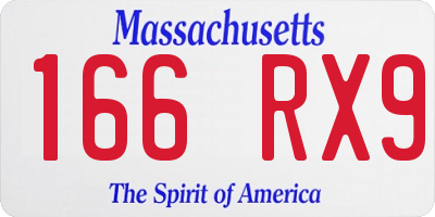 MA license plate 166RX9
