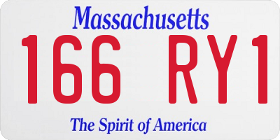 MA license plate 166RY1