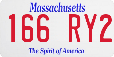 MA license plate 166RY2