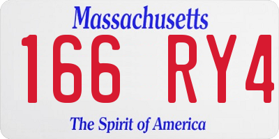 MA license plate 166RY4