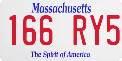 MA license plate 166RY5