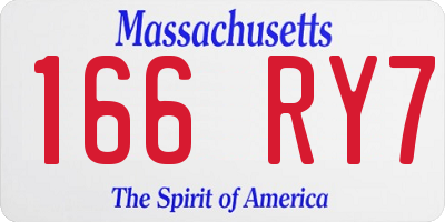 MA license plate 166RY7