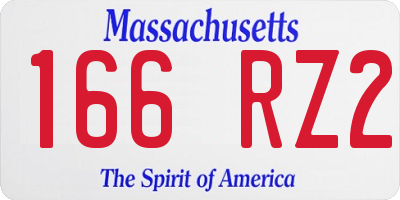 MA license plate 166RZ2