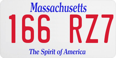MA license plate 166RZ7
