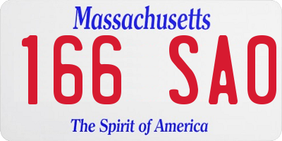 MA license plate 166SA0