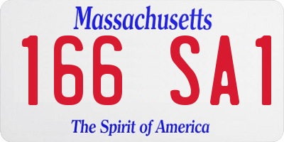 MA license plate 166SA1