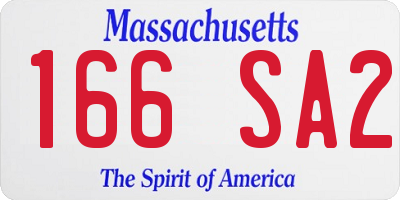 MA license plate 166SA2