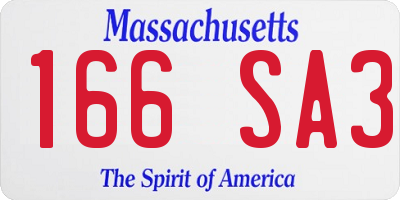 MA license plate 166SA3